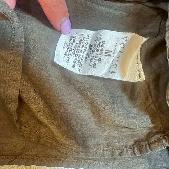 Velvet dark green oversized‎ Blouse Top - Picture 7 of 7